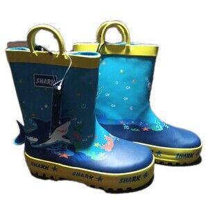 Meahyn Kids Shark Chase Rain Boots Yellow Size 10